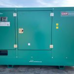 A brand new Cummins C22 Generator outside on a sunny day
