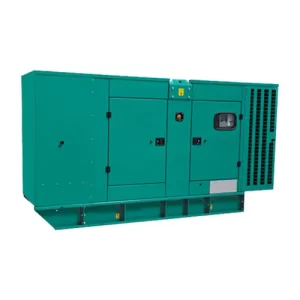 a green cummins c220d5e generator on a white background