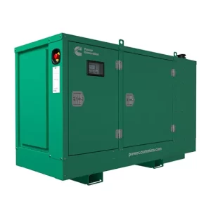 a green cummins c33d5q generator on a white background